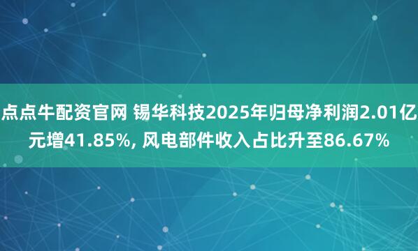 点点牛配资官网 锡华科技2025年归母净利润2.01亿元增41.85%, 风电部件收入占比升至86.67%